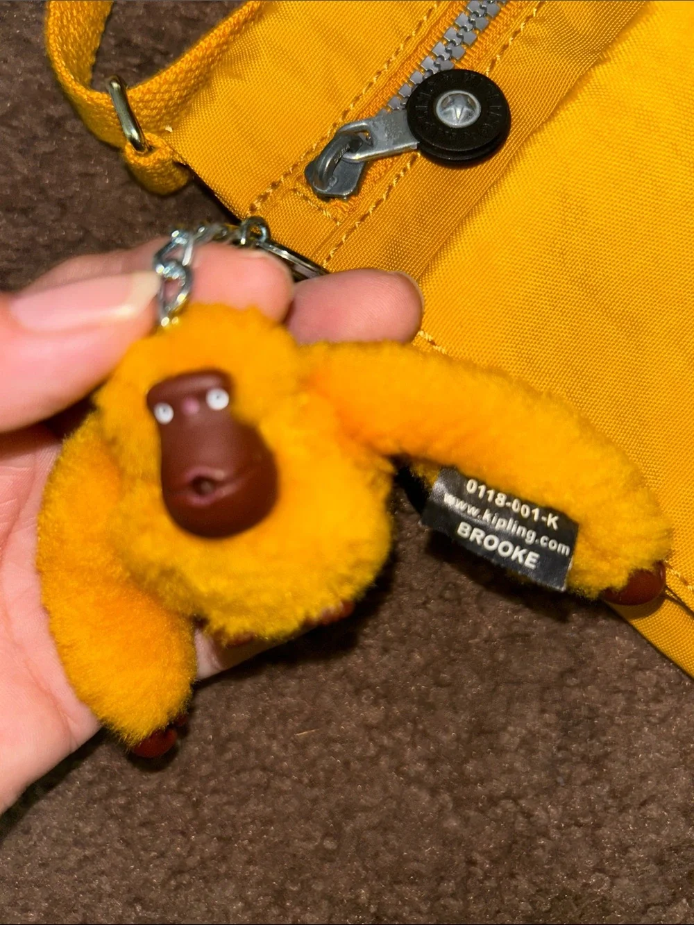 Kipling Yellow Crossbody with Monkey Charm